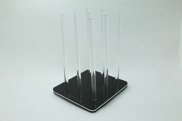 •“Acrylic Bio Sphere Ball Stand for ceramic media”
•“Top-down view of acrylic frag media holder”
•“Bio media stand inside reef sump made of acrylic”