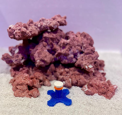•“Frag Sand Stand holding coral plugs in sand bed”
•“3D printed coral plug holder in vibrant colors”•“Angled design of Frag Sand Stand for optimal coral placement”