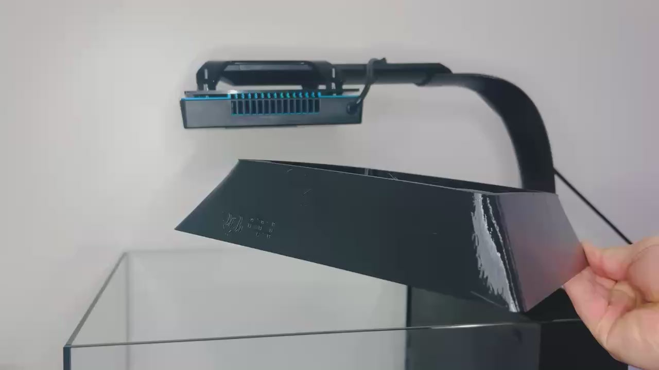 Installation of 3D printed magnetic light shade on Ecotech Radion XR15 G6 light